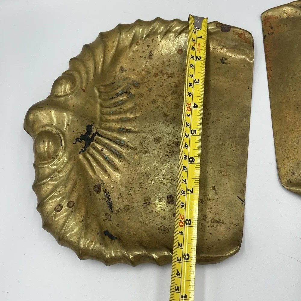 Brass Silent Butler Set Vintage Scooper Pan And‎ Scraper Patina Old Unique